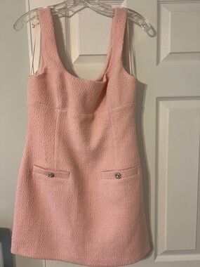 Endless Rose Pink Tweed Sleeveless Shift Dress